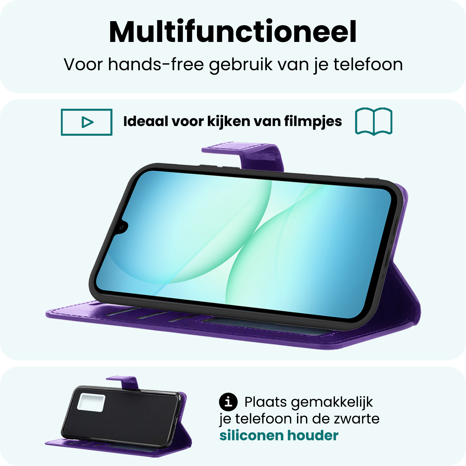 Forterra Forterra Samsung Galaxy A17 Hoesje Bookcase - Paars