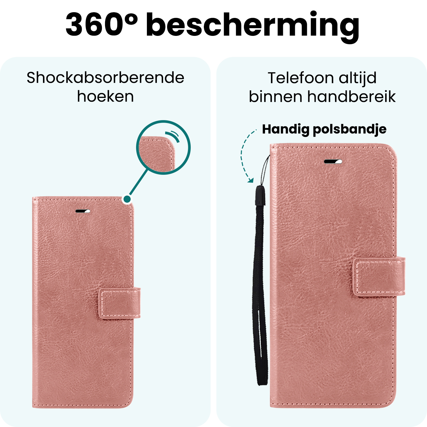 Forterra Forterra Samsung Galaxy A17 Hoesje Bookcase - Rose Goud
