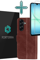 Forterra Forterra Samsung Galaxy A17 Hoesje Bookcase Met Screenprotector - Bruin