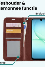 Forterra Forterra Samsung Galaxy A17 Hoesje Bookcase Met Screenprotector - Bruin