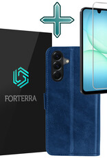 Forterra Forterra Samsung Galaxy A17 Hoesje Bookcase Met Screenprotector - Donkerblauw