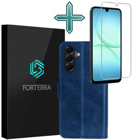 Forterra Forterra Samsung Galaxy A17 Hoesje Bookcase Met Screenprotector - Donkerblauw