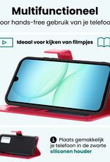 Forterra Forterra Samsung Galaxy A17 Hoesje Bookcase Met Screenprotector - Donkerroze