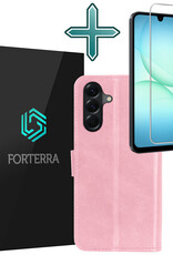 Forterra Forterra Samsung Galaxy A17 Hoesje Bookcase Met Screenprotector - Lichtroze
