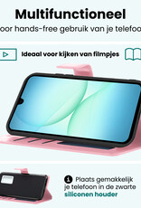 Forterra Forterra Samsung Galaxy A17 Hoesje Bookcase Met Screenprotector - Lichtroze