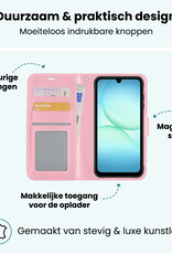 Forterra Forterra Samsung Galaxy A17 Hoesje Bookcase Met Screenprotector - Lichtroze