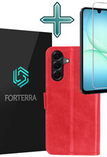 Forterra Forterra Samsung Galaxy A17 Hoesje Bookcase Met Screenprotector - Rood