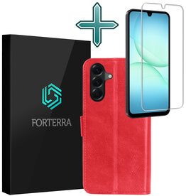 Forterra Forterra Samsung Galaxy A17 Hoesje Bookcase Met Screenprotector - Rood