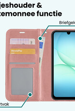 Forterra Forterra Samsung Galaxy A17 Hoesje Bookcase Met Screenprotector - Rose Goud