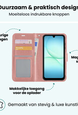 Forterra Forterra Samsung Galaxy A17 Hoesje Bookcase Met Screenprotector - Rose Goud