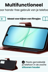 Forterra Forterra Samsung Galaxy A17 Hoesje Bookcase Met 2x Screenprotector - Bruin