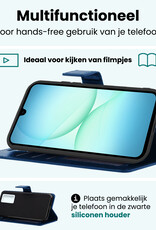 Forterra Forterra Samsung Galaxy A17 Hoesje Bookcase Met 2x Screenprotector - Donkerblauw