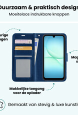 Forterra Forterra Samsung Galaxy A17 Hoesje Bookcase Met 2x Screenprotector - Donkerblauw