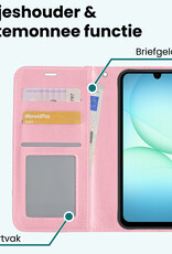 Forterra Forterra Samsung Galaxy A17 Hoesje Bookcase Met 2x Screenprotector - Lichtroze