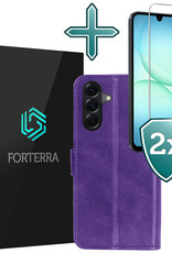 Forterra Forterra Samsung Galaxy A17 Hoesje Bookcase Met 2x Screenprotector - Paars