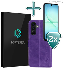 Forterra Forterra Samsung Galaxy A17 Hoesje Bookcase Met 2x Screenprotector - Paars