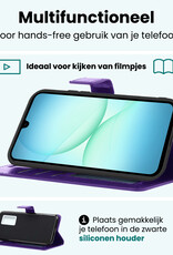 Forterra Forterra Samsung Galaxy A17 Hoesje Bookcase Met 2x Screenprotector - Paars