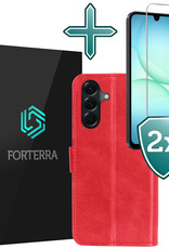 Forterra Forterra Samsung Galaxy A17 Hoesje Bookcase Met 2x Screenprotector - Rood
