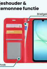 Forterra Forterra Samsung Galaxy A17 Hoesje Bookcase Met 2x Screenprotector - Rood