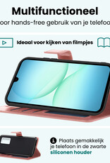 Forterra Forterra Samsung Galaxy A17 Hoesje Bookcase Met 2x Screenprotector - Rose Goud