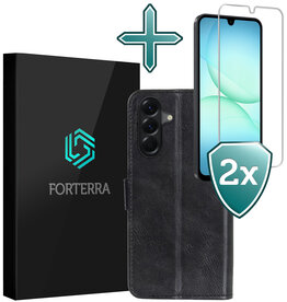 Forterra Forterra Samsung Galaxy A17 Hoesje Bookcase Met 2x Screenprotector - Zwart