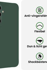 BASEY. BASEY. Samsung Galaxy S25 FE Hoesje Siliconen Met Screenprotector - Donkergroen