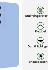 BASEY. BASEY. Samsung Galaxy S25 FE Hoesje Siliconen Met Screenprotector - Lichtblauw