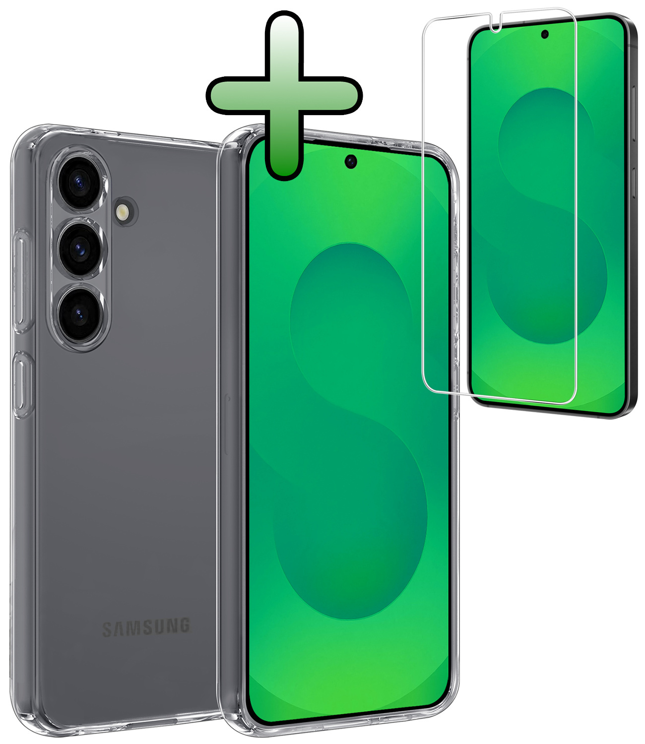 BASEY. BASEY. Samsung Galaxy S25 FE Hoesje Siliconen Met Screenprotector - Transparant