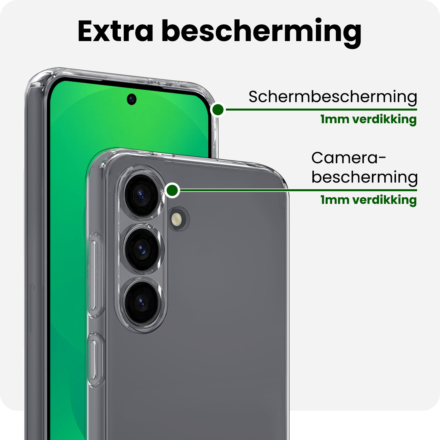 BASEY. BASEY. Samsung Galaxy S25 FE Hoesje Siliconen Met Screenprotector - Transparant