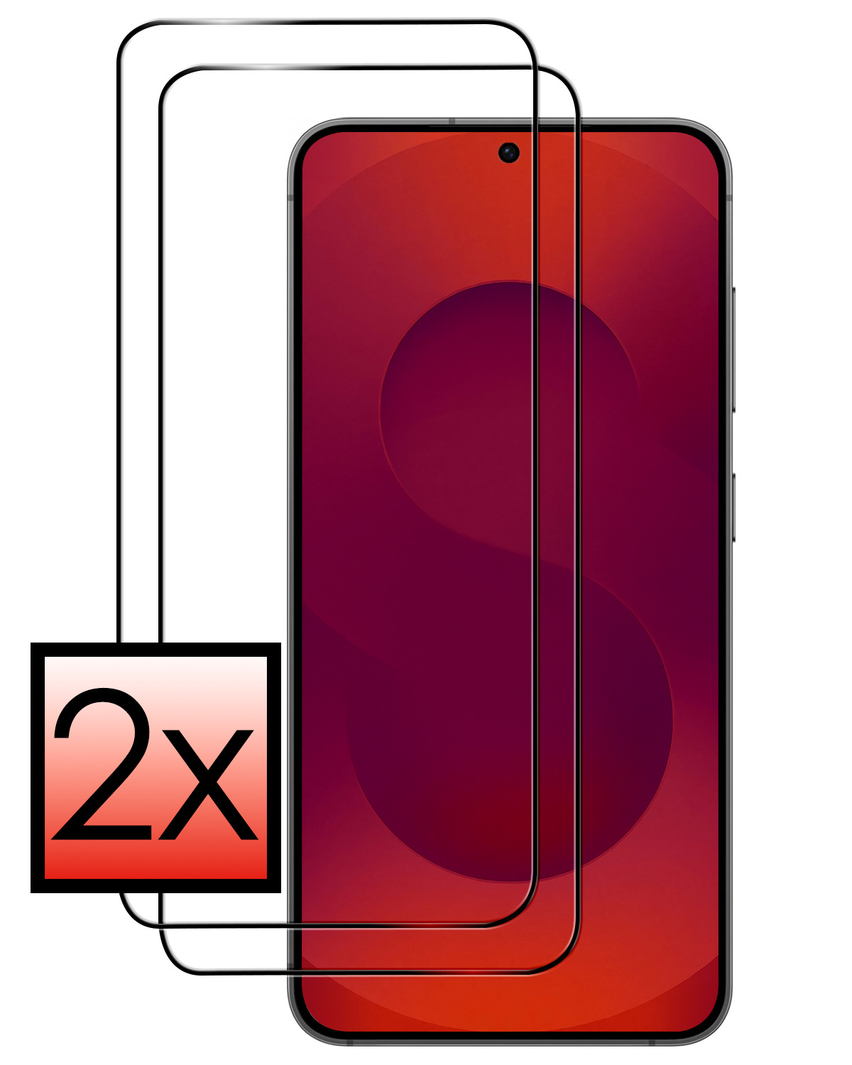 NoXx NoXx Samsung Galaxy S25 FE Screenprotector Glas Full Cover - 2 PACK