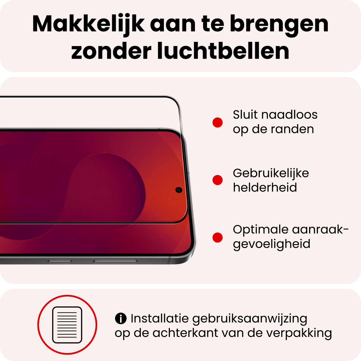 NoXx NoXx Samsung Galaxy S25 FE Screenprotector Glas Full Cover - 3 PACK