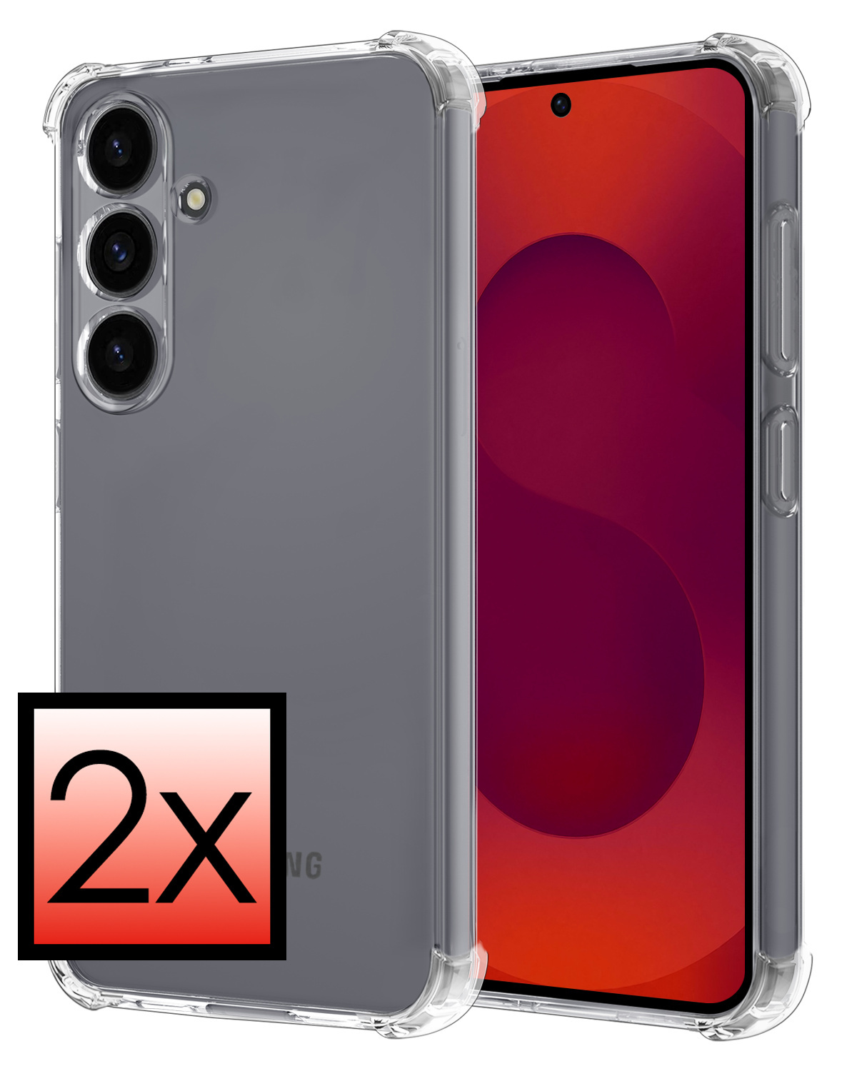 NoXx NoXx Samsung Galaxy S25 FE Hoesje Shockproof - Transparant - 2 PACK