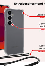 NoXx NoXx Samsung Galaxy S25 FE Hoesje Transparant Shockproof Met Zwart Koord