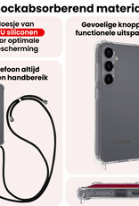 NoXx NoXx Samsung Galaxy S25 FE Hoesje Transparant Shockproof Met Zwart Koord