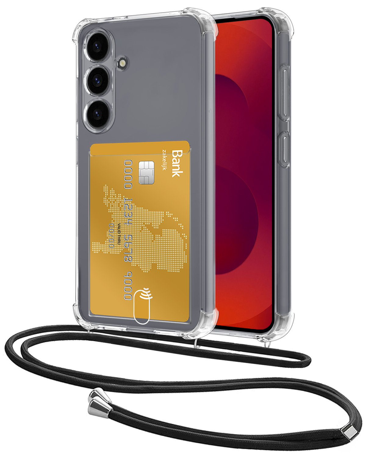 NoXx NoXx Samsung Galaxy S25 FE Hoesje Pashouder met Koord