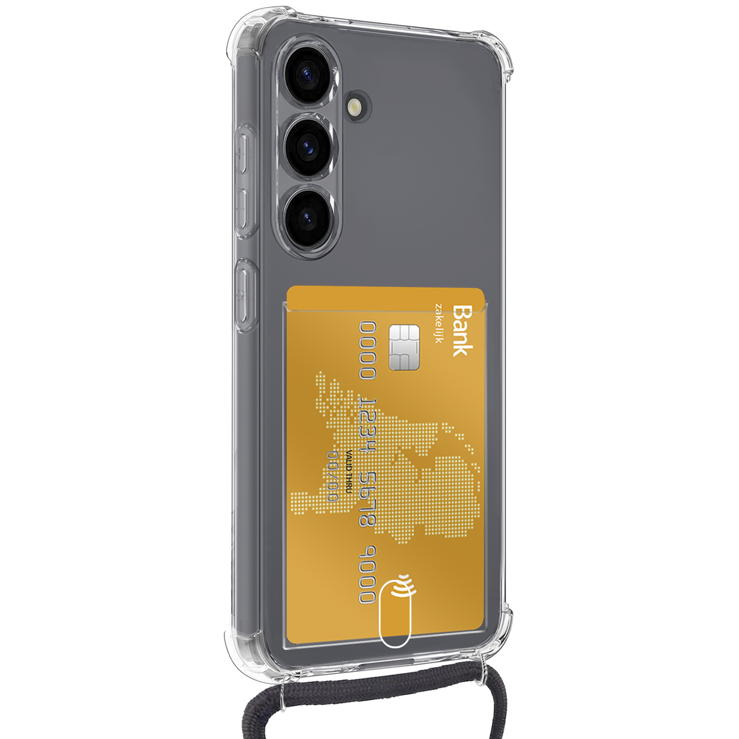 NoXx NoXx Samsung Galaxy S25 FE Hoesje Pashouder met Koord