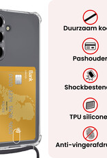 NoXx NoXx Samsung Galaxy S25 FE Hoesje Pashouder met Koord Met 2x Screenprotector