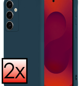 NoXx NoXx Samsung Galaxy S25 FE Hoesje Siliconen - Donkerblauw - 2 PACK