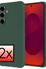 NoXx NoXx Samsung Galaxy S25 FE Hoesje Siliconen - Donkergroen - 2 PACK