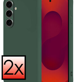 NoXx NoXx Samsung Galaxy S25 FE Hoesje Siliconen - Donkergroen - 2 PACK