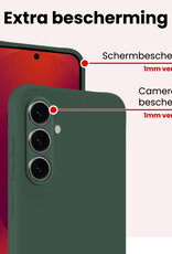 NoXx NoXx Samsung Galaxy S25 FE Hoesje Siliconen Met Screenprotector - Donkergroen