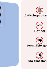 NoXx NoXx Samsung Galaxy S25 FE Hoesje Siliconen Met Screenprotector - Lichtblauw