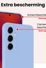 NoXx NoXx Samsung Galaxy S25 FE Hoesje Siliconen Met Screenprotector - Lichtblauw