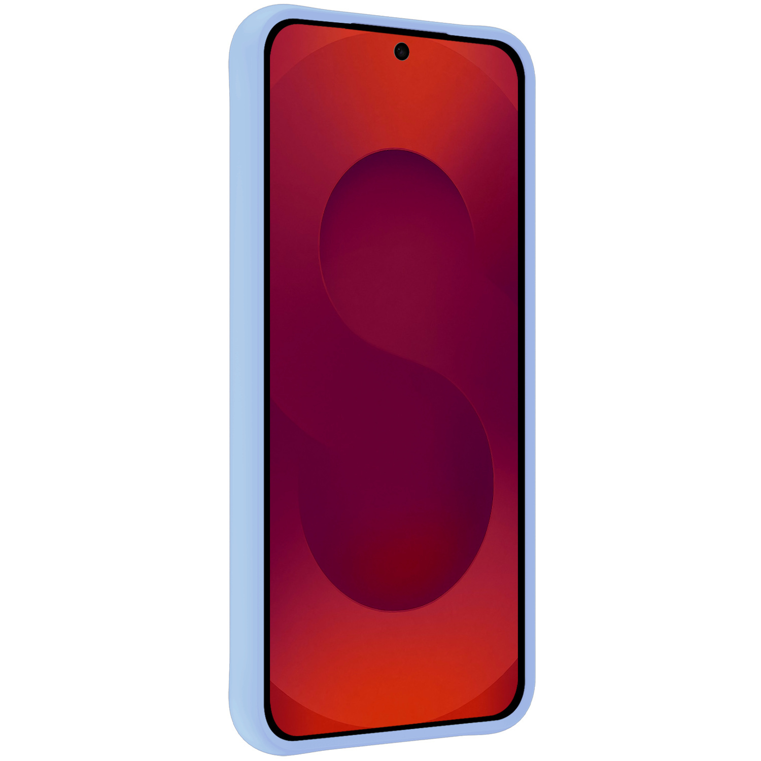 NoXx NoXx Samsung Galaxy S25 FE Hoesje Siliconen Met 2x Screenprotector - Lichtblauw