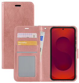 NoXx NoXx Samsung Galaxy S25 FE Hoesje Bookcase - Rose Goud