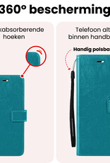 NoXx NoXx Samsung Galaxy S25 FE Hoesje Bookcase Met Screenprotector - Turquoise