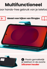 NoXx NoXx Samsung Galaxy S25 FE Hoesje Bookcase Met 2x Screenprotector - Turquoise