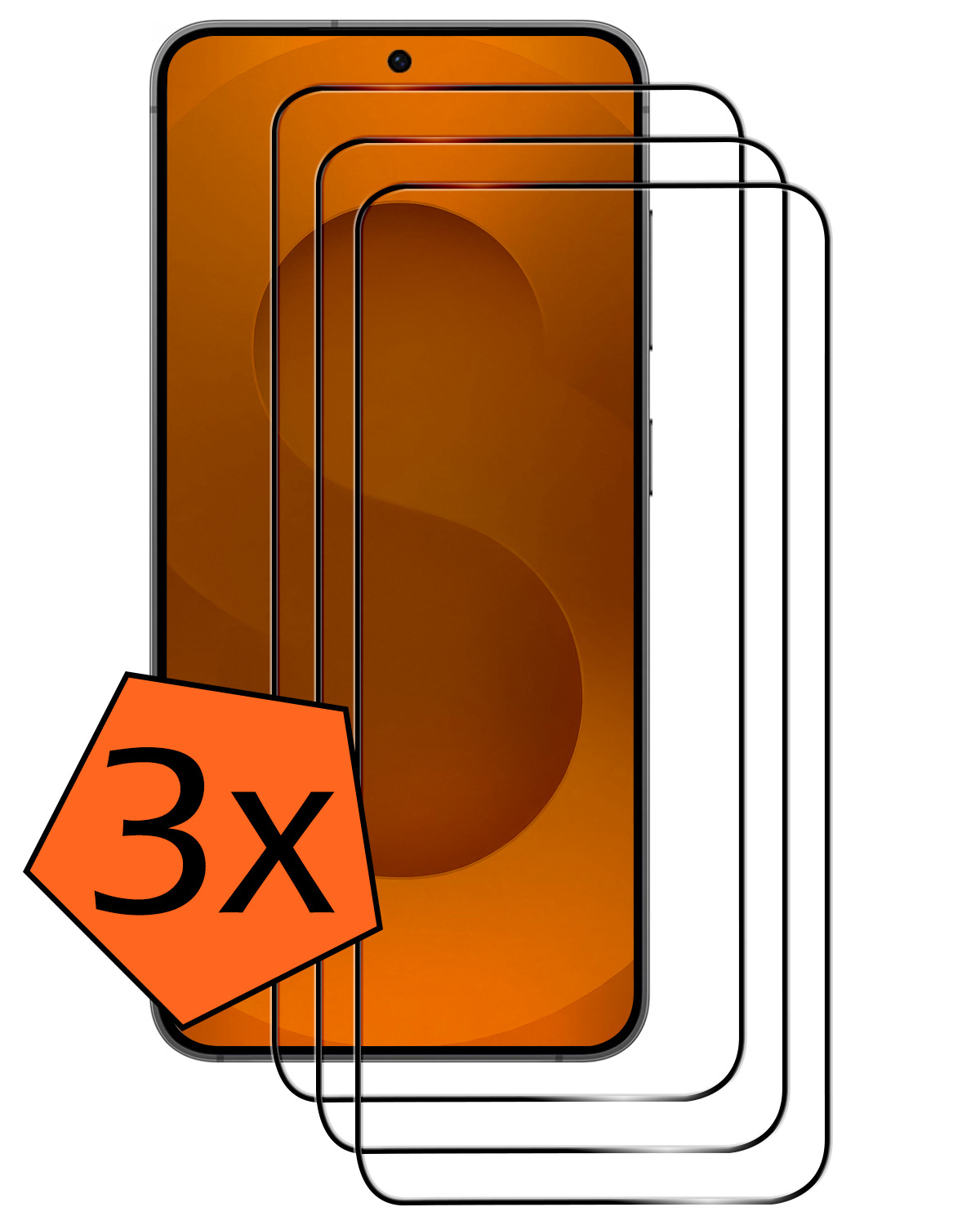 Nomfy Nomfy Samsung Galaxy S25 FE Screenprotector Glas Full Cover - 3 PACK