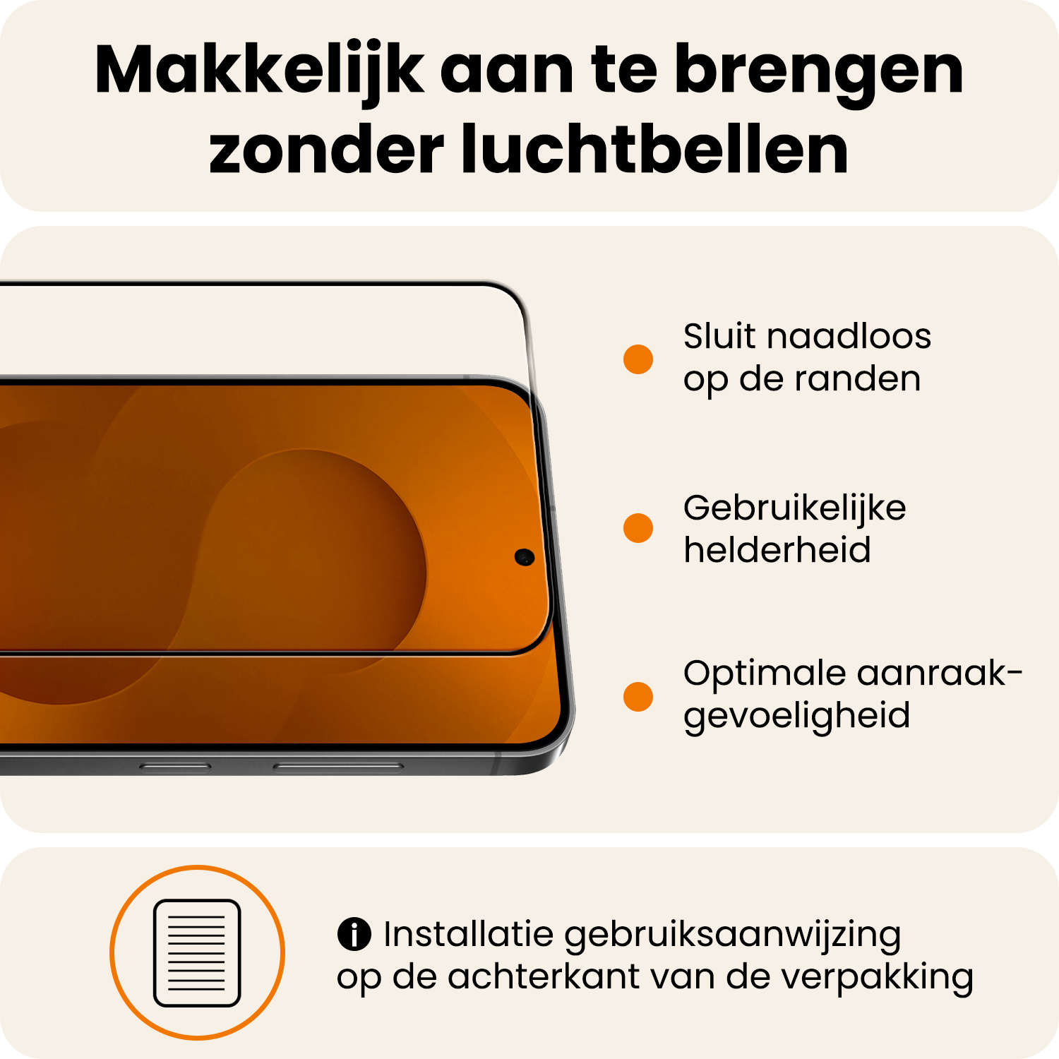 Nomfy Nomfy Samsung Galaxy S25 FE Screenprotector Glas Full Cover - 3 PACK