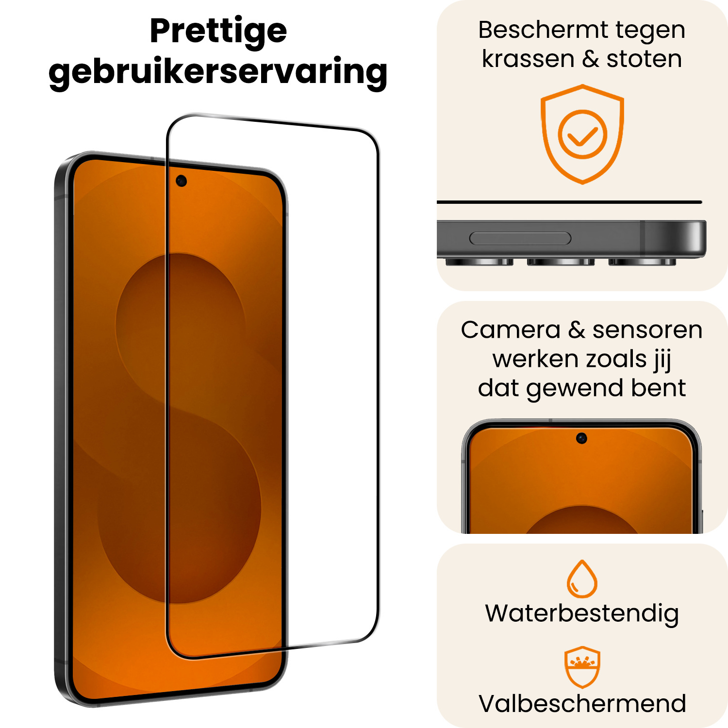 Nomfy Nomfy Samsung Galaxy S25 FE Screenprotector Glas Full Cover - 3 PACK